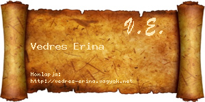 Vedres Erina névjegykártya